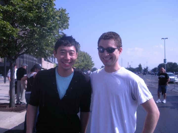 Then: I’m on the right, and that shirt is a medium.